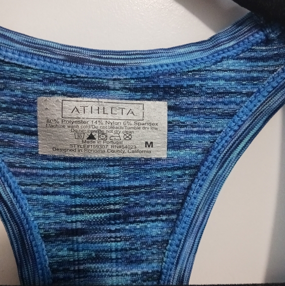 Athleta Blue Striped Racerback Tank - Picture 2 of 4